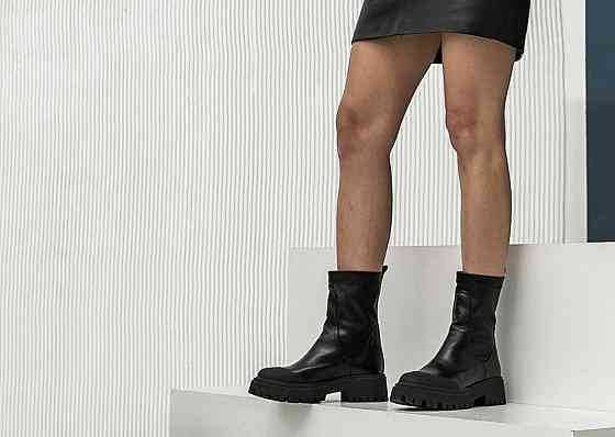 Olli Черевики жіночі OLLI чорні натуральна шкіра з хутром висота 18 см (5343) Коломыя