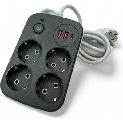 Мережевий фільтр живлення XoKo XK-SP-4-2-1-BK Вінниця - фото 1