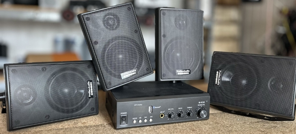 Акустичний комплект  для кав'ярні магазину фонова озвучка 4 колонки. Харків - фото 2