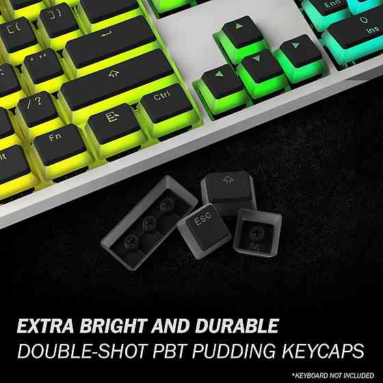 Набор колпачков Pudding Doubleshot PBT 108 клавиш OEM профиль ANSI US для механической клавиатуры черный Киев