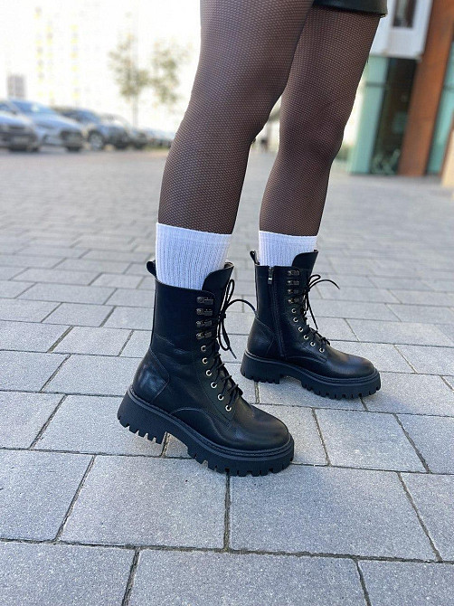 SOTHBY'S Черевики жіночі Sothby's чорні натуральна шкіра з утепленням висота 18см (M-1730/2 531 Коломия - фото 9