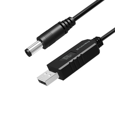 Кабель питания USB to DC 5.5x2.5mm 12V 1.0m black ColorWay (CW-CBUD067-BK) Винница - изображение 8