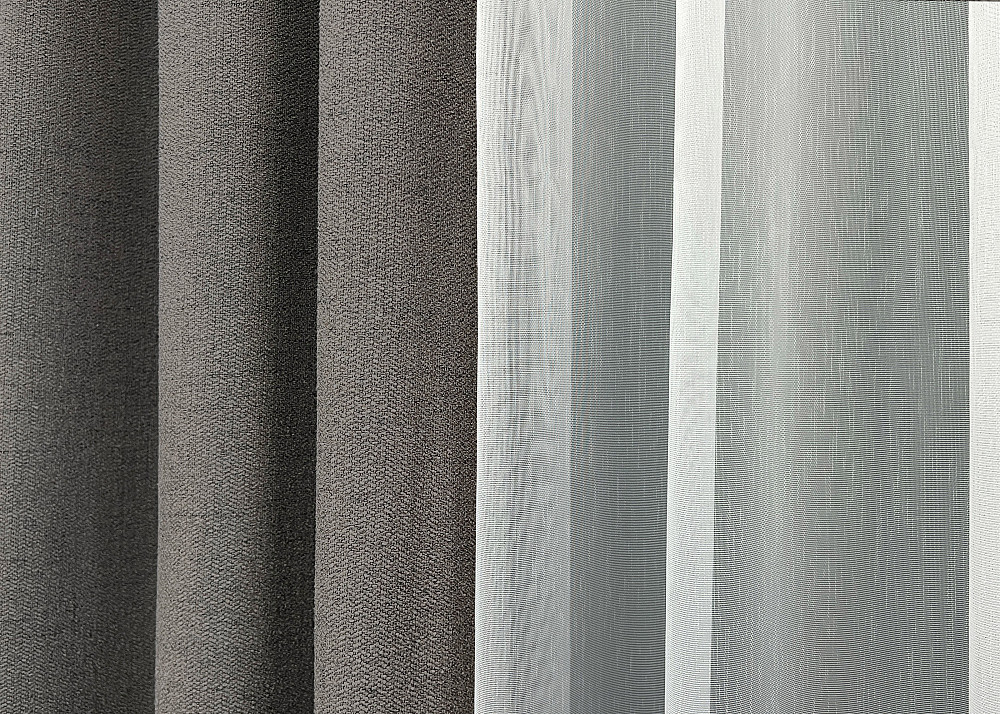 Комплект штор VR-Textil TWEED_V 150х270 2шт и Тюль 600х270 1915ш-1153т Темно-серый с белым 71-146/5 Киев - изображение 7