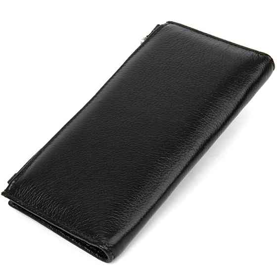 Практичный женский кожаный кошелек ST Leather 19378 Черный Киев