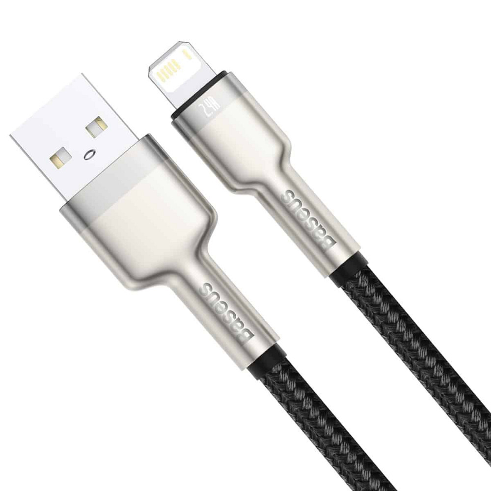 Кабель Baseus Cafule Series Metal Data Cable USB to IP 2.4A 1m Black Киев - изображение 2