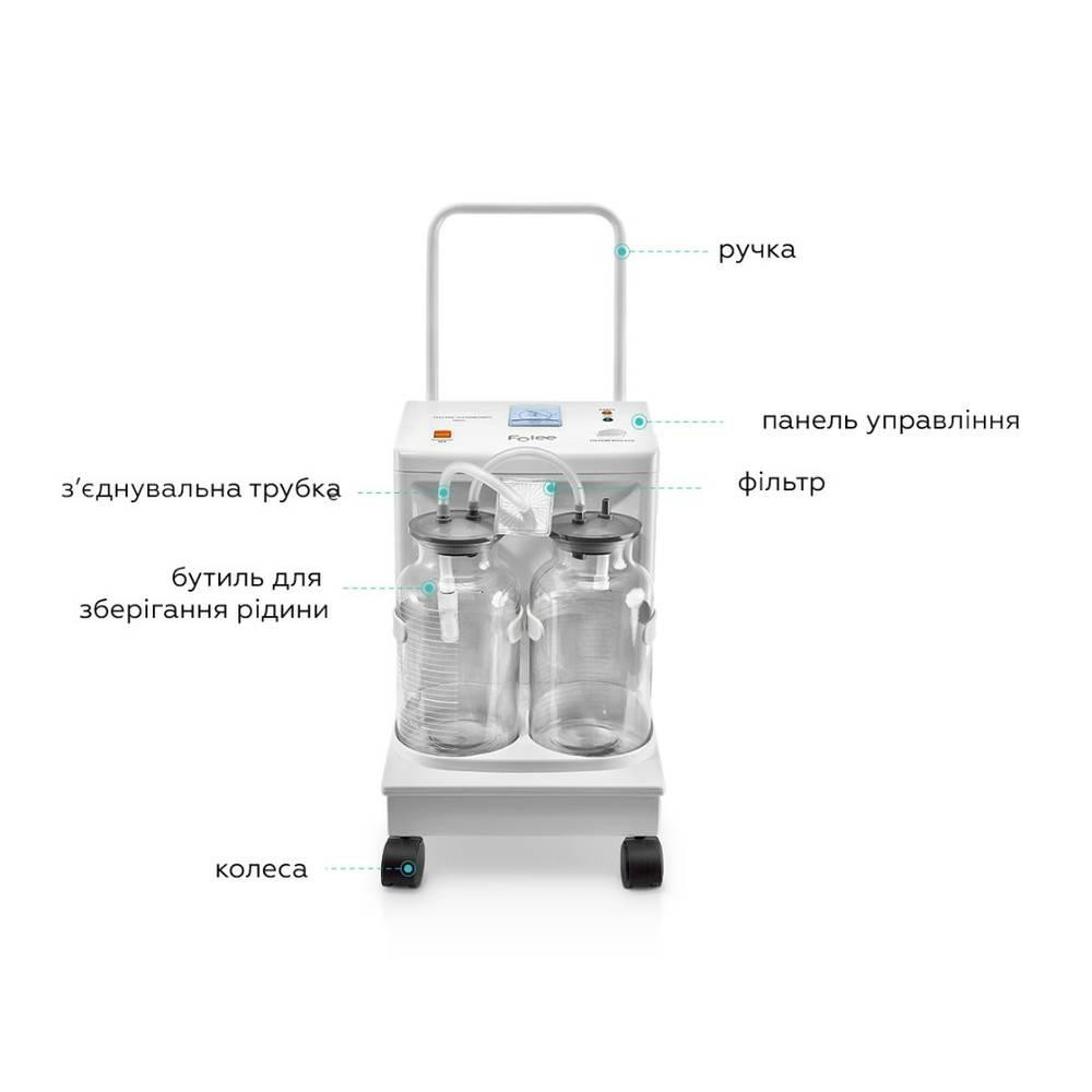 Аспіратор медичний електричний пересувний 20л H002 Folee Дніпро - фото 1