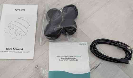 Массажер HYAKO F1 для глубокого массажа насадки, аккумуляторный 2900mAh. Харьков