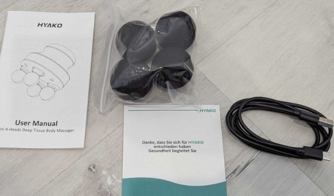 Массажер HYAKO F1 для глубокого массажа насадки, аккумуляторный 2900mAh. Харьков - изображение 3