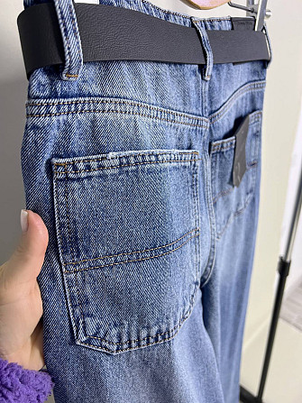 Джинсы женские Envy Rose 5391 WIDE BAGGY свободный крой широкие от бедра с ремнем высокая посадка св Одесса - изображение 10