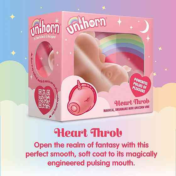 Вібратор-єдиноріжка Unihorn – Heart Throb, з пульсацією Sex Aura Київ