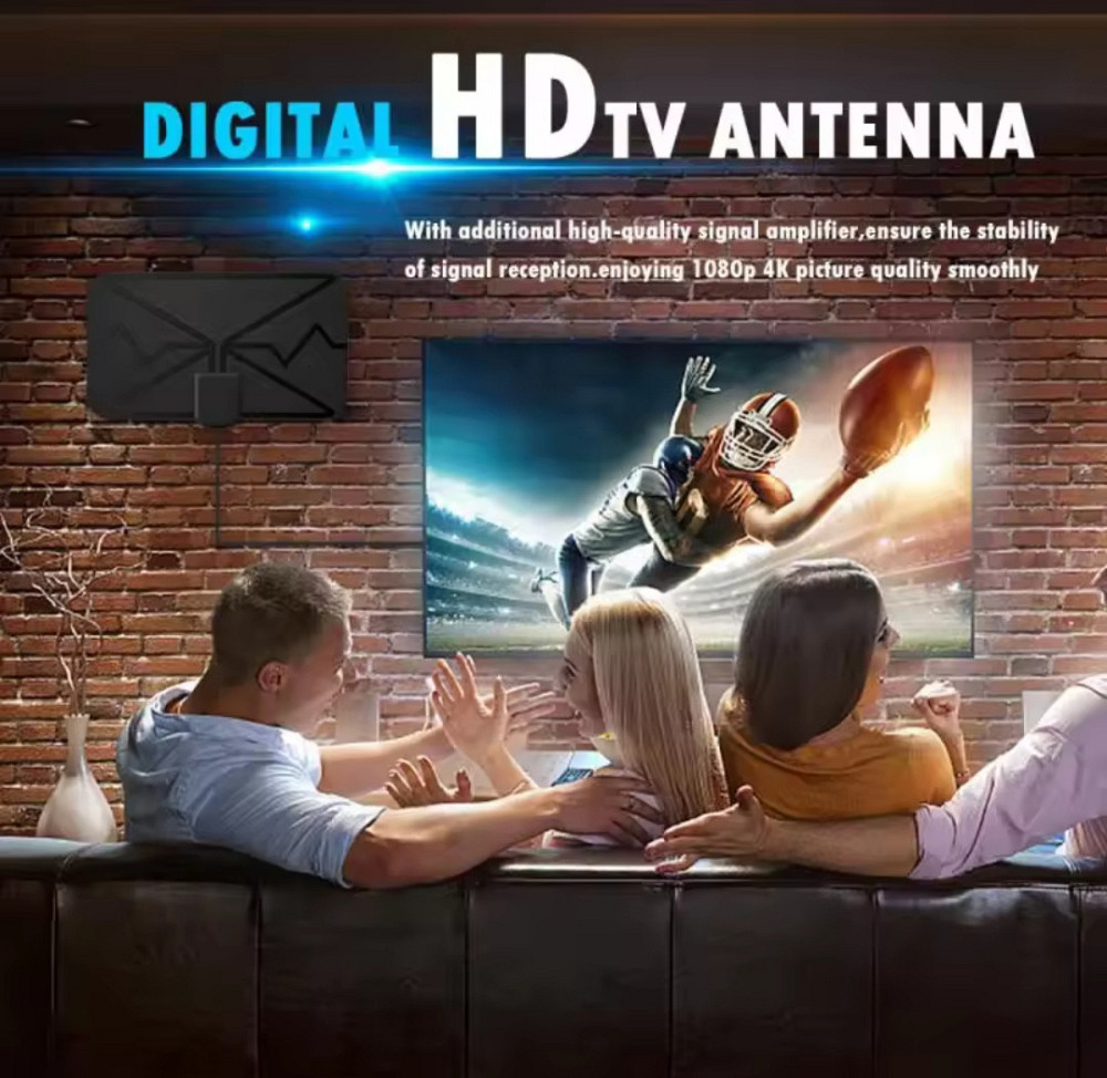 Телевизионная антена внутренняя с цифровым усилением 4K Full HD TV 21 на 12 см черный Киев - изображение 9