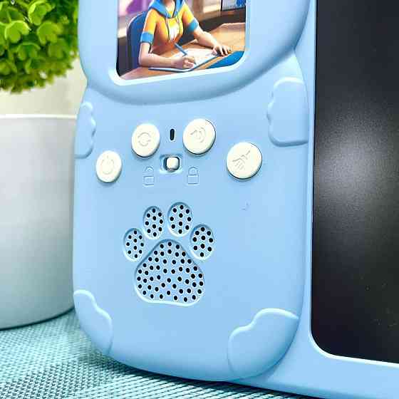 Картридер Всезнайко WToys кольорова LCD - дошка стілус 122 картки 18 тем казки пісні цікаві факти Блакитний (94930) Чернігів