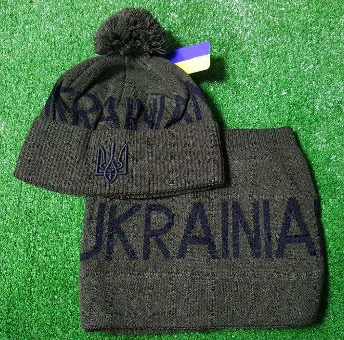 Комплект шапка + баф Україна UKRAINIAN Pom Pom Fleece Київ - фото 3