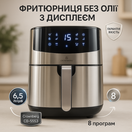 Фритюрниця для повітряної фритюрниці, Фритюрниця без олії та жиру, Аерогриль для готування без масла QY-70 Львів