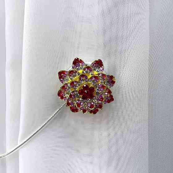 Магніти для штор та гардин "Flowers" набір 2 шт Червоний з золотистим (81-215) Київ