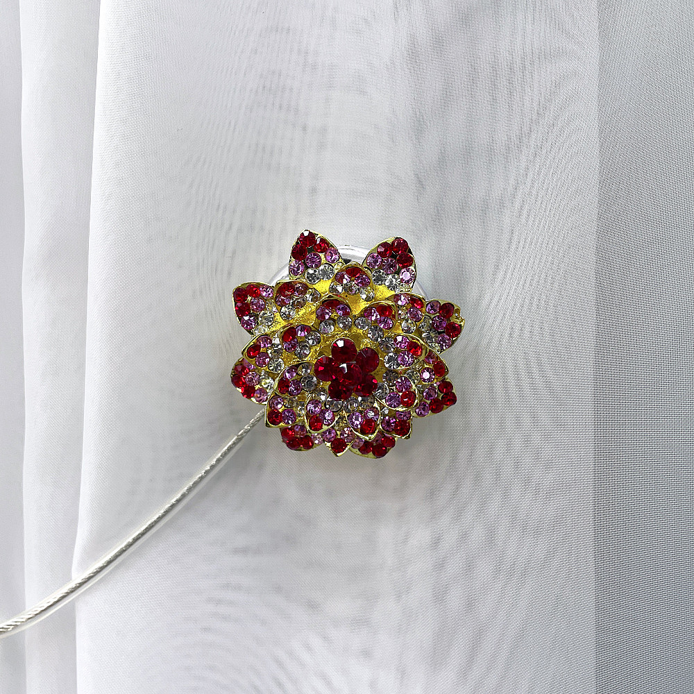 Магніти для штор та гардин "Flowers" набір 2 шт Червоний з золотистим (81-215) Київ - фото 2