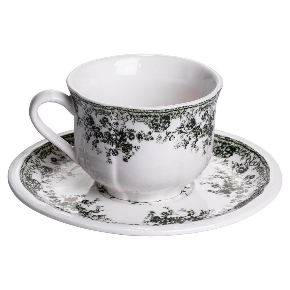 Yiwu Столовий набір посуду 32 предмети на 6 осіб Vintage Elegant порцеляновий Чорний YY78-7A Коломия - фото 4