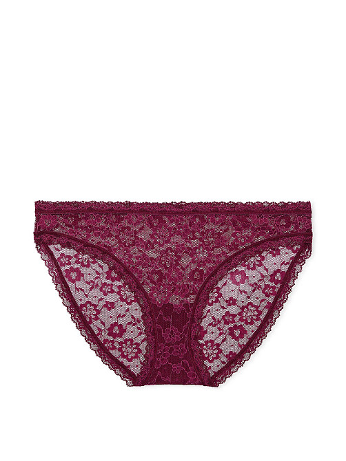 Сетевые Трусики Victoria's Secret Lacie Lace Bikini Panty М Бордовый (26915244) Киев - изображение 1