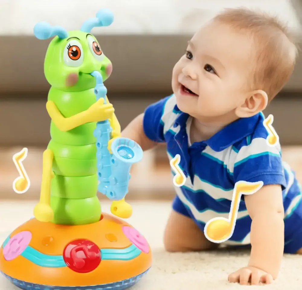 Детская музыкальная игрушка Гусеница-саксофонист 25 см, на батарейках, Music Twisted Worm Коломия - фото 1