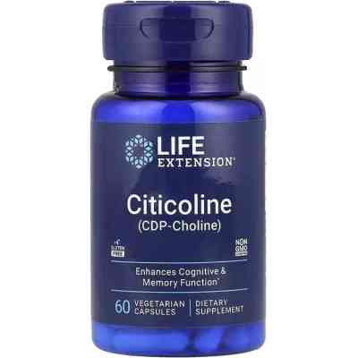 Вітамінно-мінеральний комплекс Life Extension Цитиколін, 500 мг порції, Citicoline (CDP Choline), 60 вегетаріанськ. (LEX-16596) Вінниця