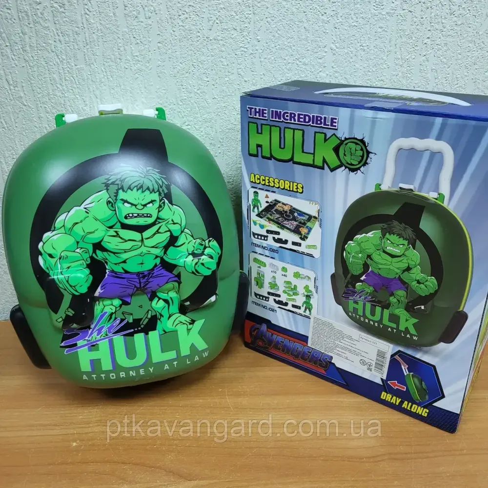 Чемодан с конструктором 56 деталей с фигуркой Халка, кейс для хранения деталей Хмельницкий - изображение 1