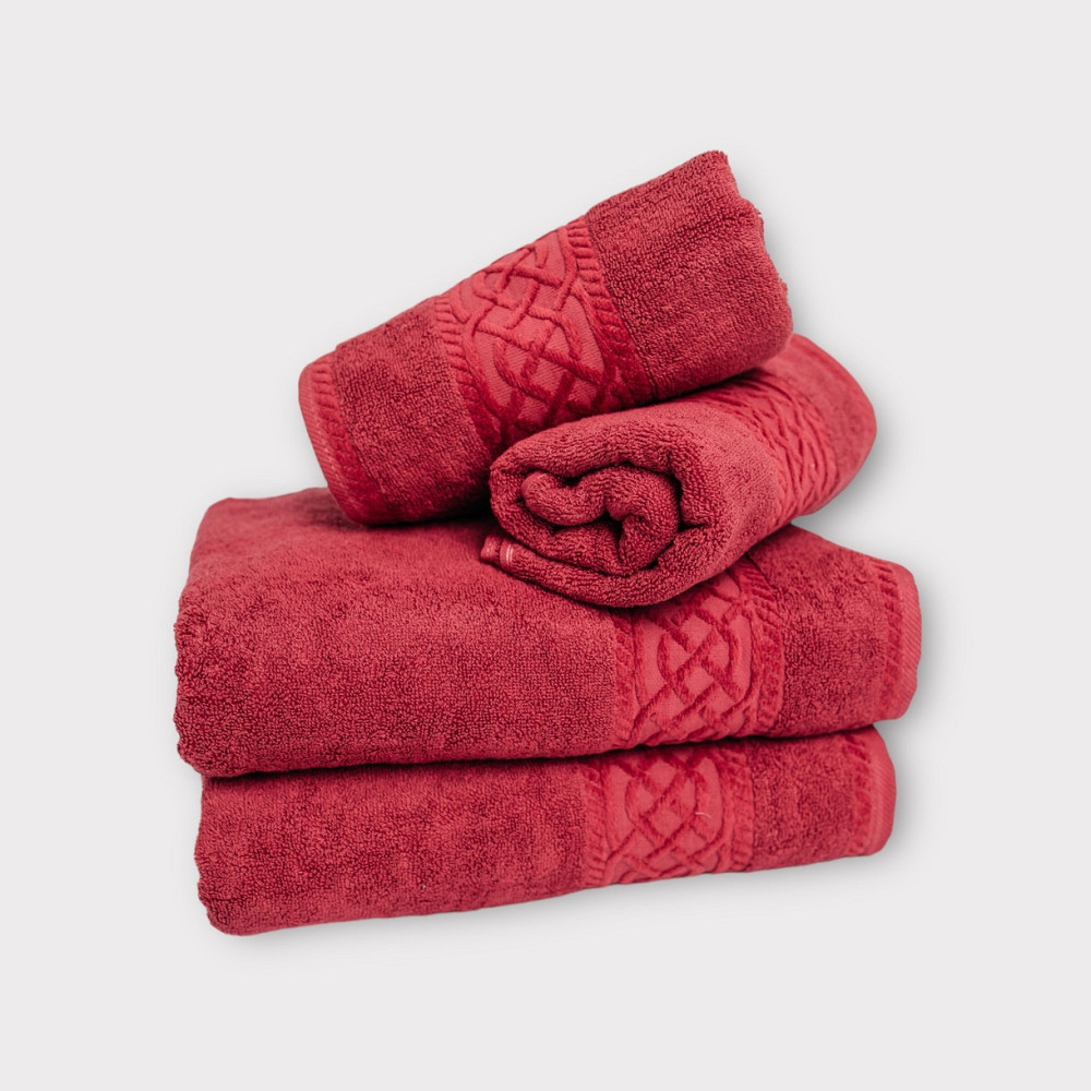 Набір Махрових рушників , Махра,Червоний, 50/90 та 70/140 Київ - фото 2