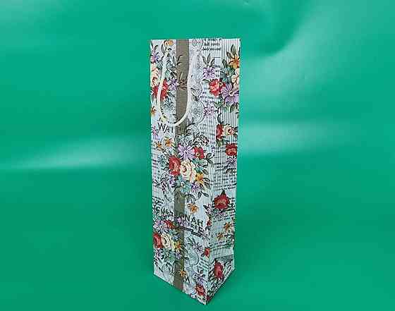 Пакет бумажный подарочный под бутылку  12/9/36(артBUT-62) (12 шт) Харків