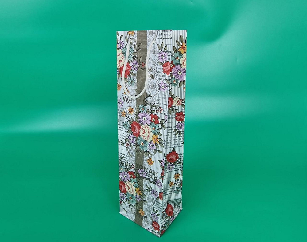 Пакет бумажный подарочный под бутылку  12/9/36(артBUT-62) (12 шт) Харьков - изображение 1