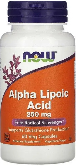 Альфа-ліпоєва кислота Now Foods Alpha Lipoic Acid 250 мг 60 капс Київ - фото 1