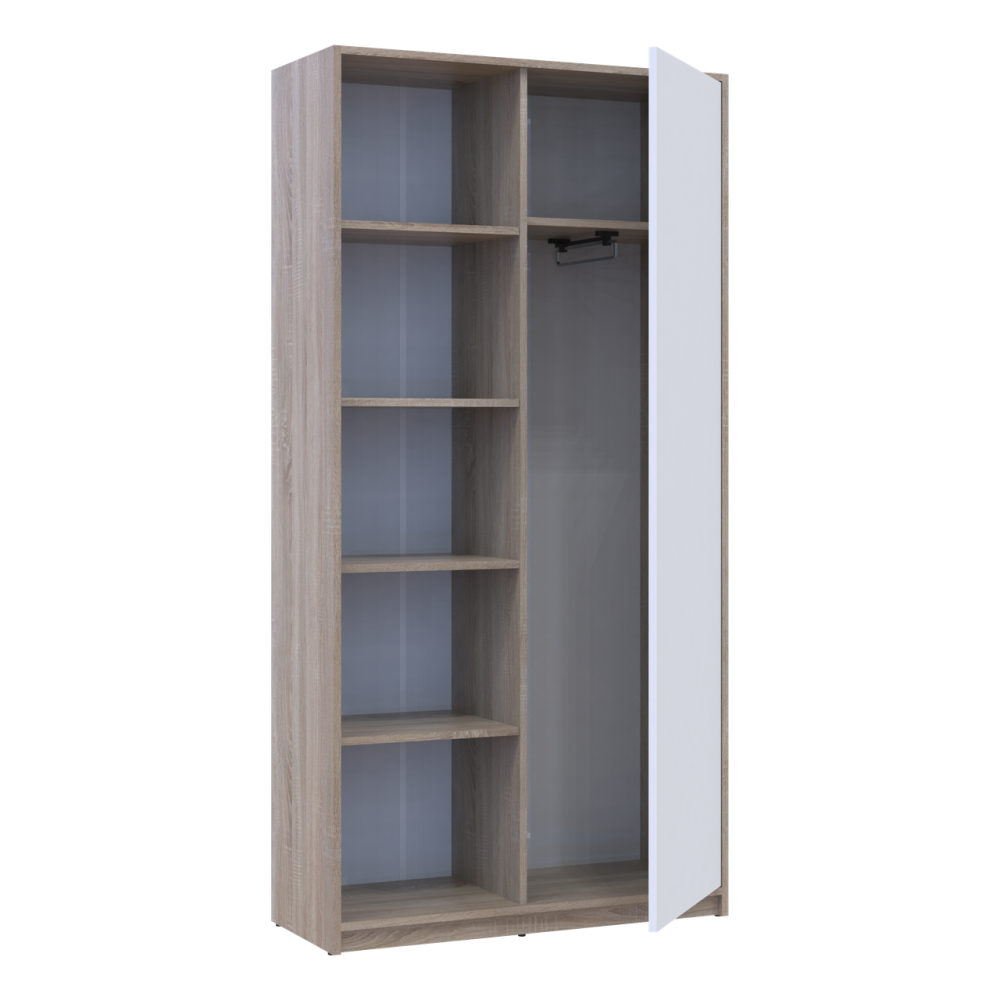 Розстібна шафа Doros Студент Дуб Сонома/Білий 90х38х180 DRS-011624 (40908067) Львів - фото 8