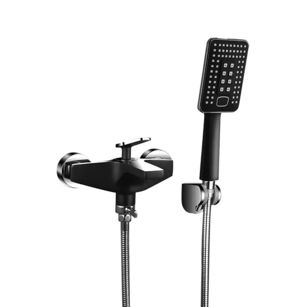 Смеситель для ванны с душевым гарнитуром Frap H57 F3257 черный/хром Киев - изображение 1