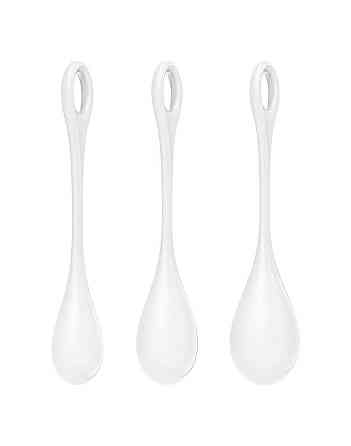 Набор йони бусин Satisfyer Yoni Power 1 White, диаметр 2-2,5-3см, вес 22-46-74гр Sex Aura Киев