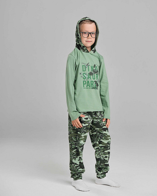 Пижама подростковая комплект со штанами с капюшоном на мальчика Tom John 89909 Киев - изображение 1