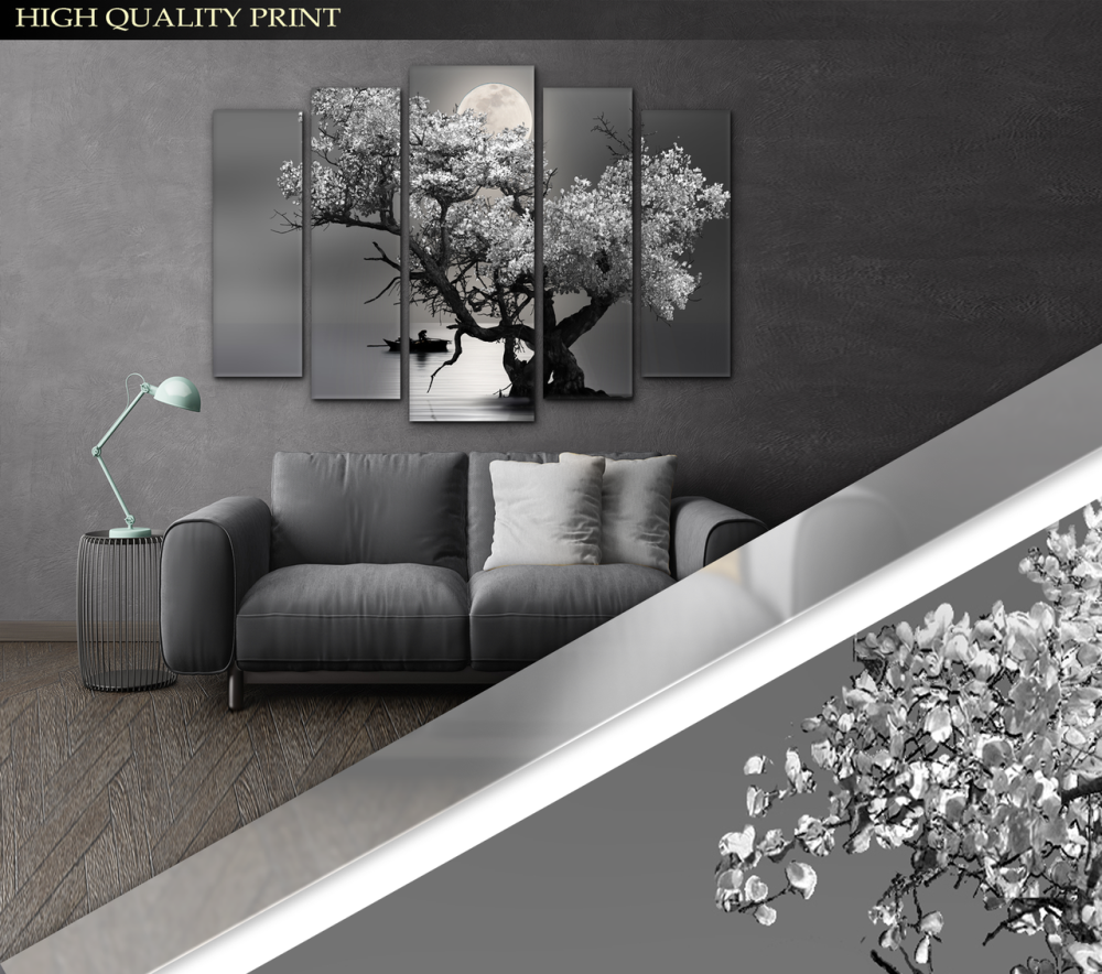 Модульна картина у вітальню / спальню Дерево у світлі місяця Art-392_5 ( 80х118см ) Київ - фото 2