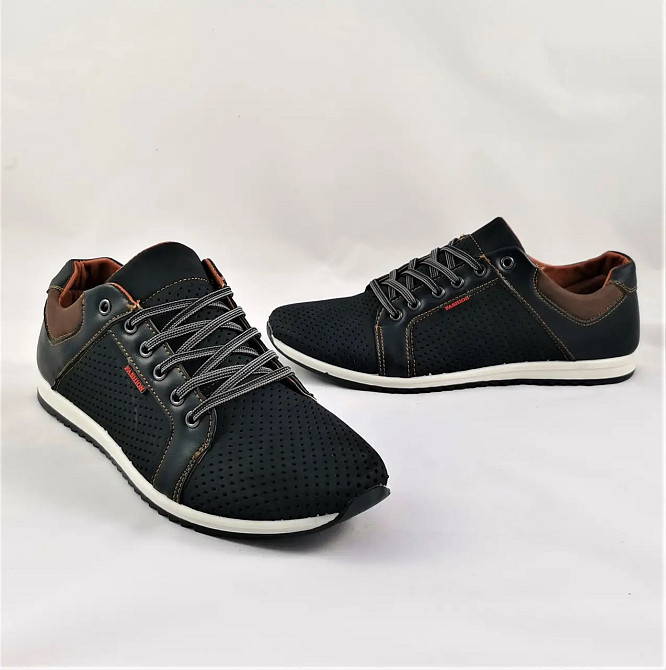 Мужские Мокасины Летние Кроссовки Сеточка Черные (размеры: 40,41,42,43,44,45) Видео Обзор - 14-1 Днепр - изображение 3