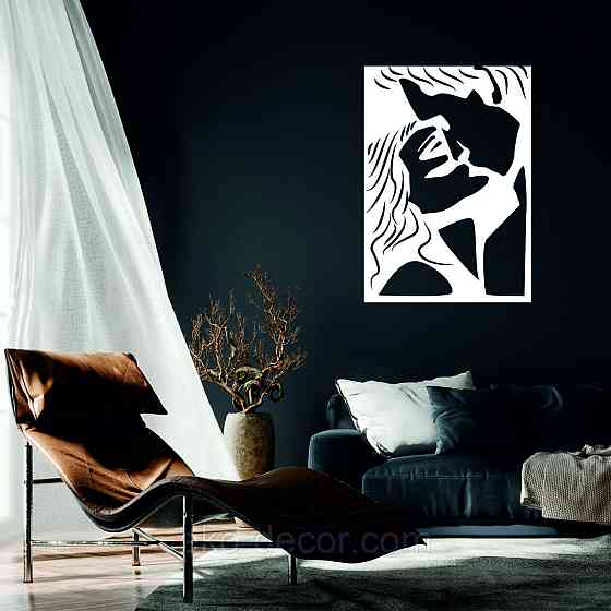 Декоративне настінне Панно «Поцілунок», Декор на стіну 110*77 см, Білий Київ