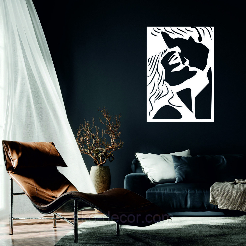 Декоративне настінне Панно «Поцілунок», Декор на стіну 110*77 см, Білий Київ - фото 1