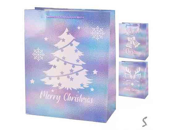 Пакет новорічний M Merry Christmas 26*32*12см паперовий R33091 ТМ STENSON Київ