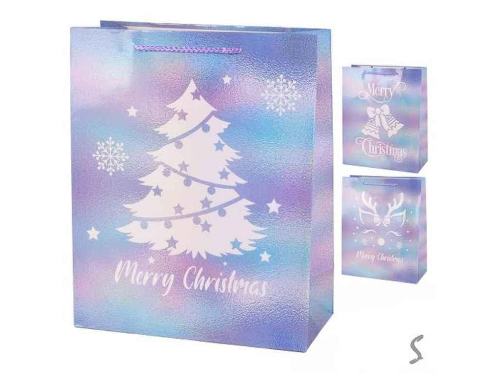 Пакет новогодний M Merry Christmas 26*32*12см бумажный R33091 ТМ STENSON Киев - изображение 1