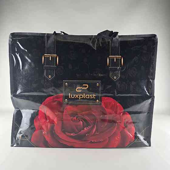 Полипропиленовая сумка на змейке хозяйственная  с цветным рисунком №5 Роза на Черном (1 шт) Харьков