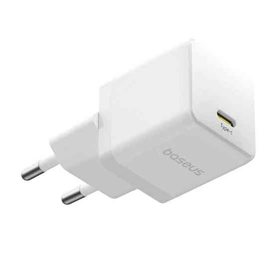 Сетевое зарядное устройство с кабелем Baseus Palm Fast Charger 1C 20W EU Moon White set USB-C to iP 20W 1m Одесса
