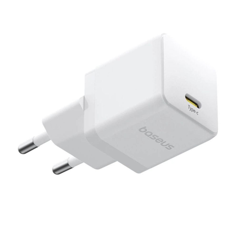 Сетевое зарядное устройство с кабелем Baseus Palm Fast Charger 1C 20W EU Moon White set USB-C to iP 20W 1m Одесса - изображение 3