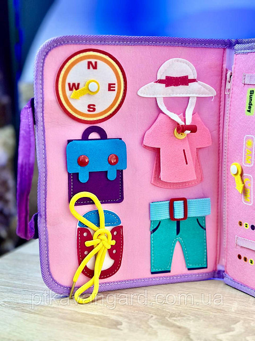 Книга-папка фетрова розвиваюча навчальна "Єдиноріг" 25029 рожевий Хмельницький - фото 5