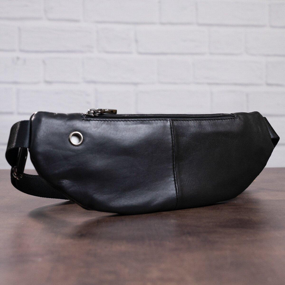 Поясна сумка з натуральної шкіри Vintage 20343 Чорна Київ - фото 10