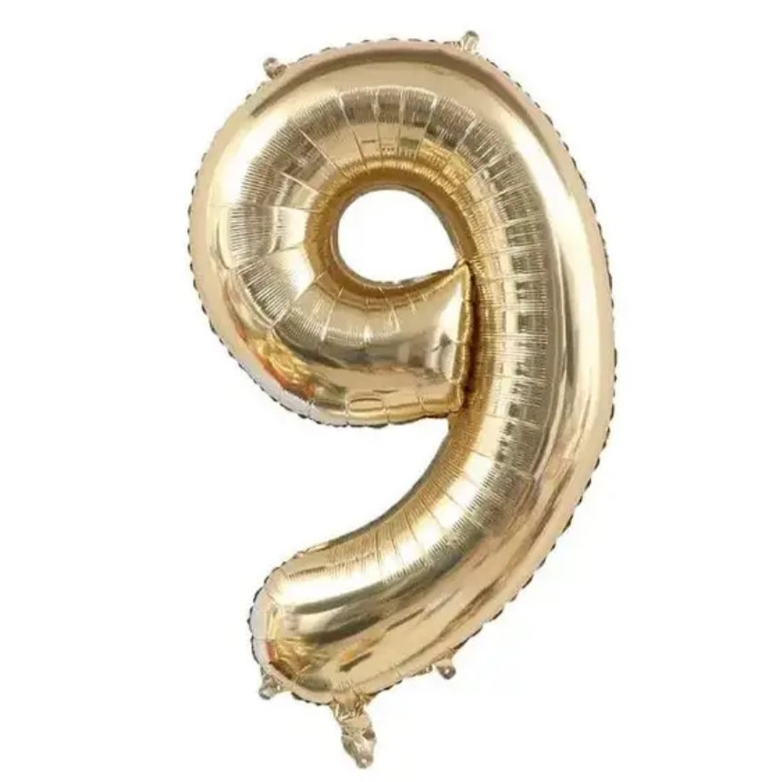 Цифра фольгована 9 біле золото 80 см Київ - фото 1