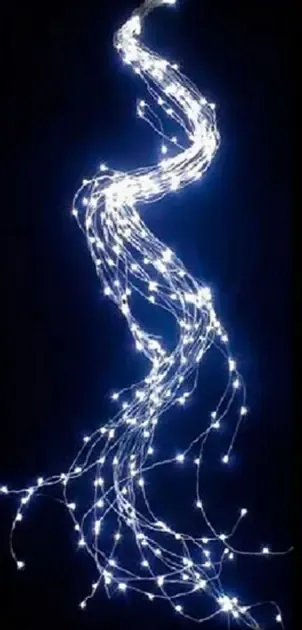 Гирлянда на елку Конский хвост 2 метра 20 нитей Холодный белый Коломия - фото 3