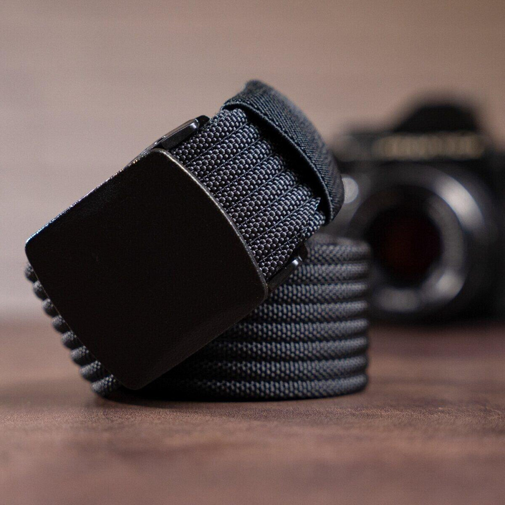 Щільний текстильний чоловічий ремінь Vintage 20227 Чорний Київ - фото 3