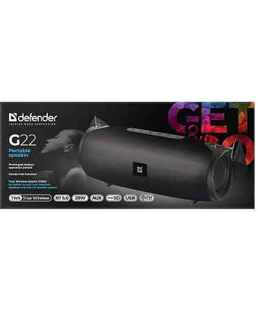 Акустическая bluetooth колонка Defender (1.0) G22 20Вт TF USB AUX (Черный) Винница