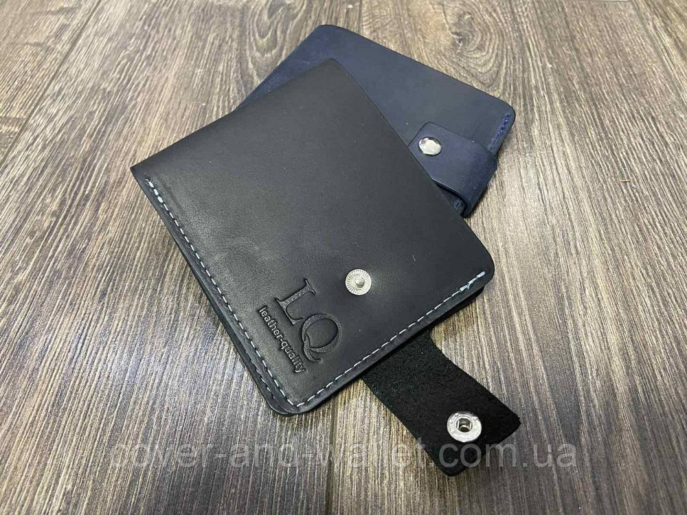 Стильный кошелек ручной роботы на кнопке из винтажной кожи Onda Киев - изображение 2