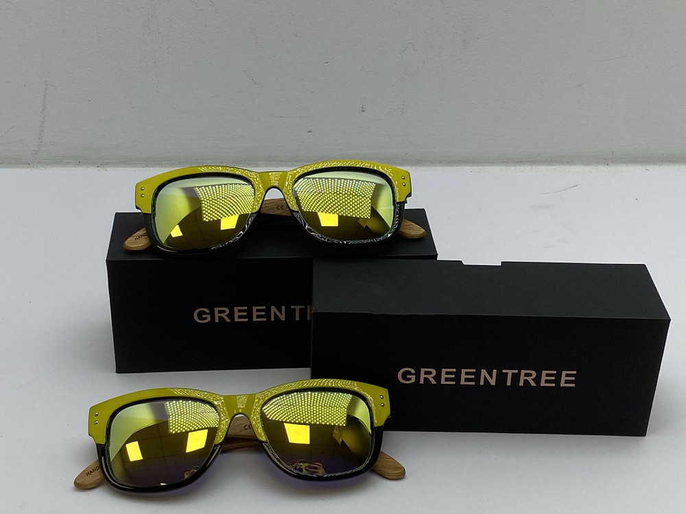 Сонцезахисні окуляри GREENTREEN унісекс з дерев'яними дужками дзеркальні Луцк - изображение 1
